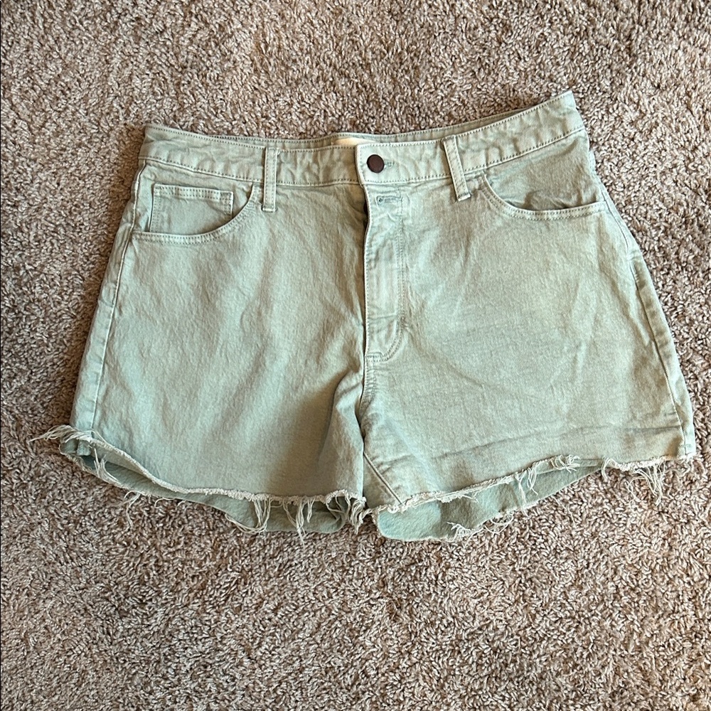 Universal Threads Women's Light Mint Green Denim Cutoff Shorts